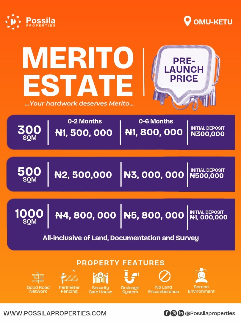 This image is about the Merito Estate prelaunch prices